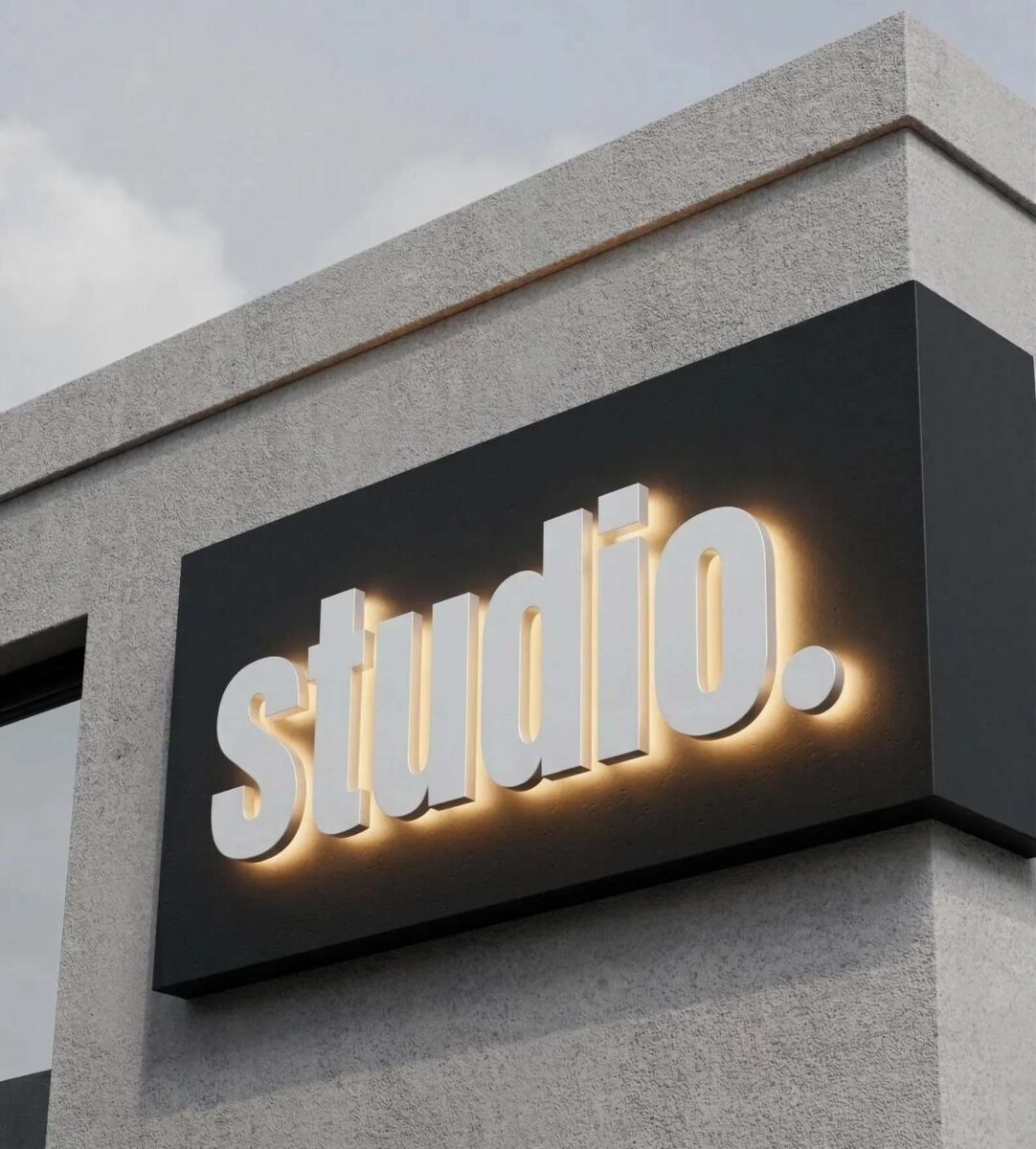 Enseigne lumineuse pour salles de sport 9 logo studio qui est illuminé