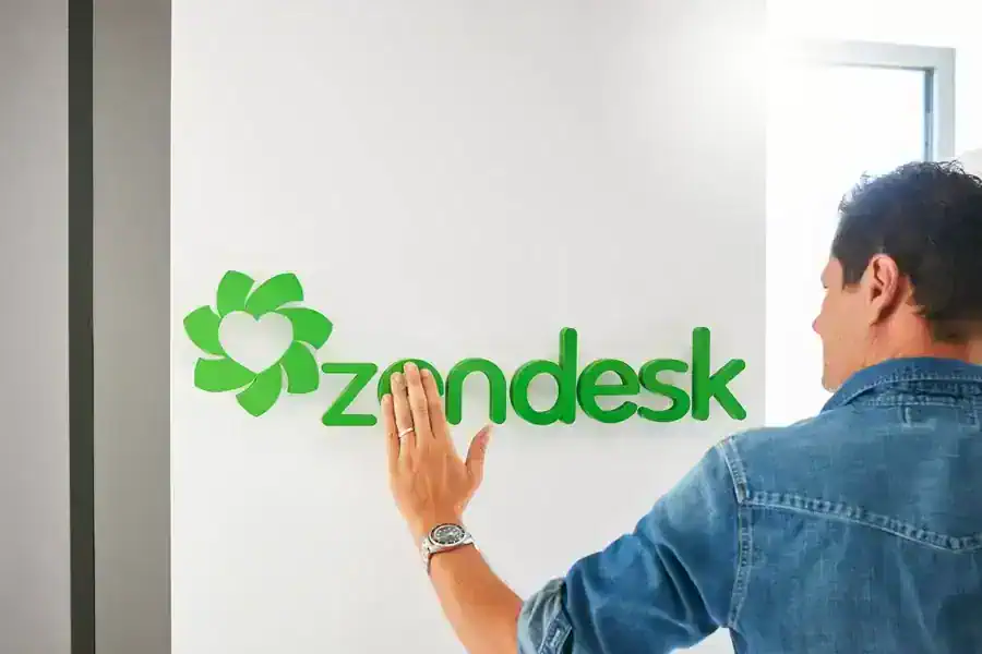Logo Zendesk vert fabriqué en relief